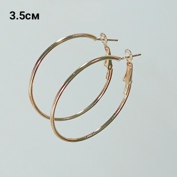Серьги-кольца, диаметр  3.5см, арт. 2289-08