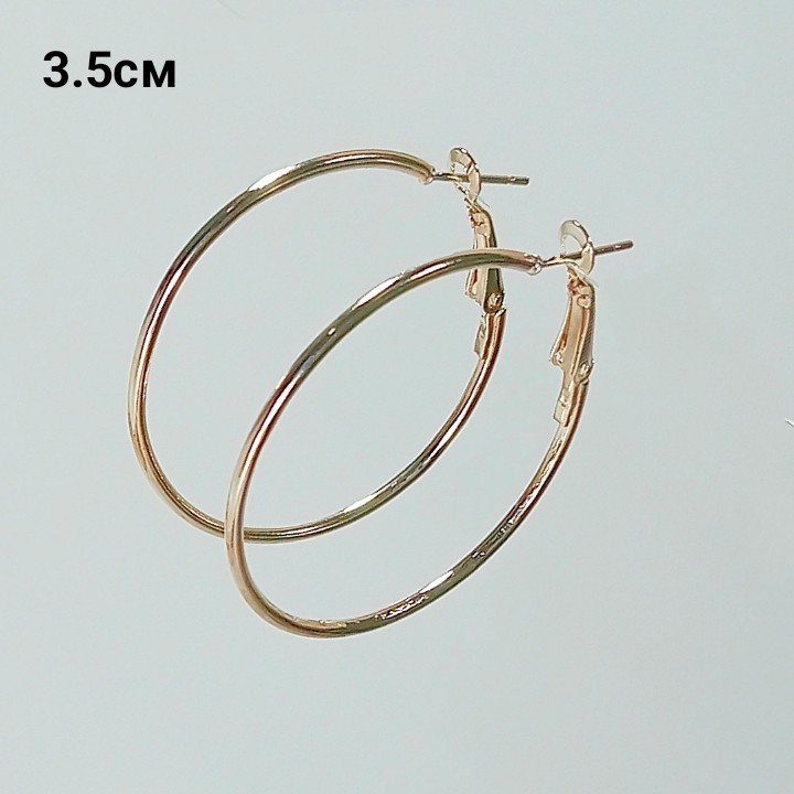 Серьги-кольца, диаметр  3.5см, арт. 2289-08