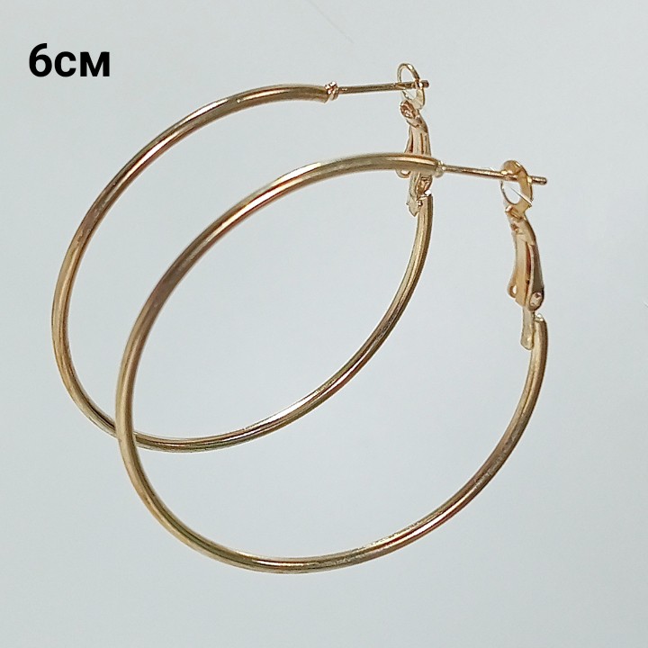 Серьги-кольца, диаметр 6см, арт. 2289-11