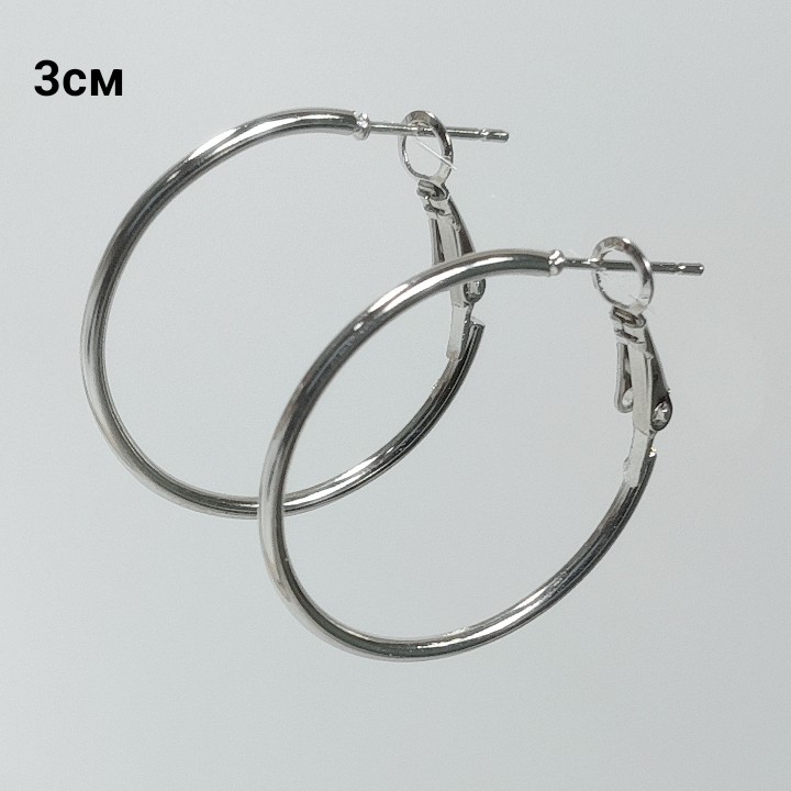 Серьги-кольца, диаметр   3см, арт. 2289--14