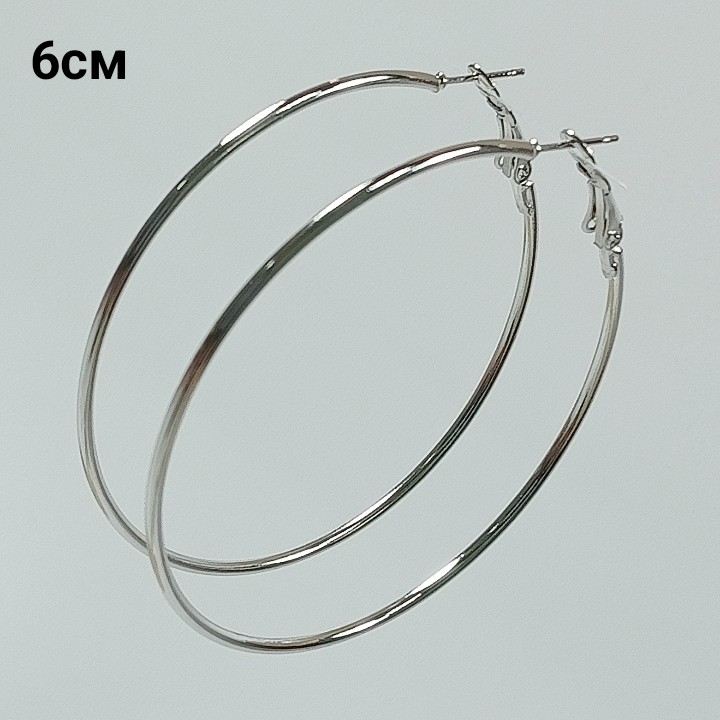 Серьги-кольца, диаметр 6см, арт. 2289-16