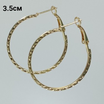 Серьги-кольца, диаметр  3.5см, арт. 2289-17
