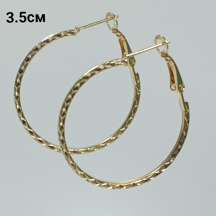Серьги-кольца, диаметр  3.5см, арт. 2289-17