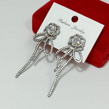  Серьги "Роза с бантиком" арт. 22545-1