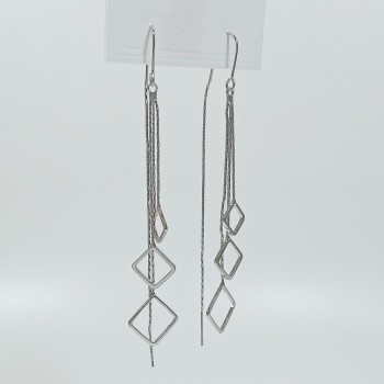 Серьги-продёвки "ромбики", арт. 22663