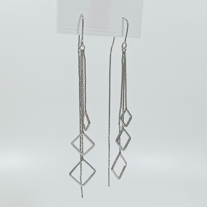 Серьги-продёвки "ромбики", арт. 22663