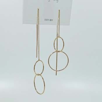 Серьги-продёвки "кольца", арт. 22664-1