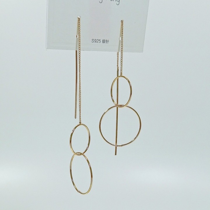 Серьги-продёвки "кольца", арт. 22664-1