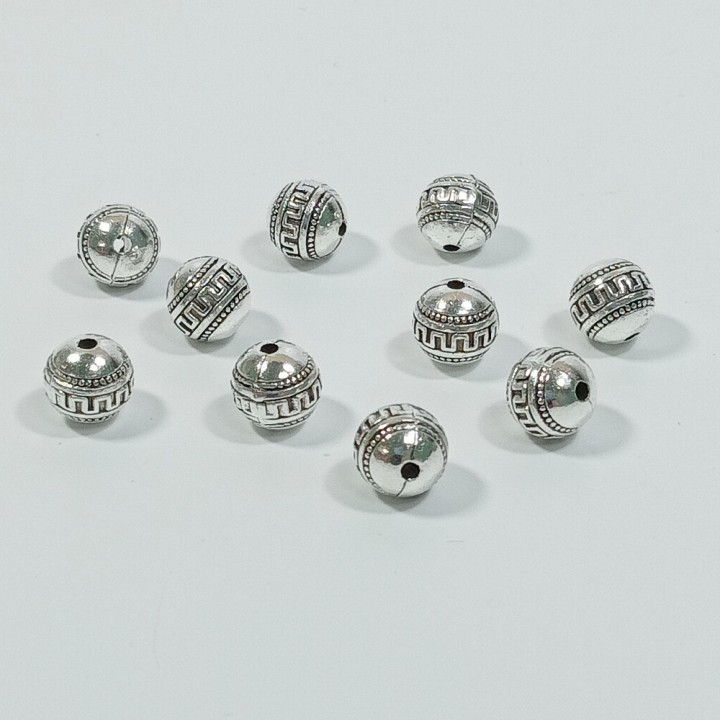 Бусина металлическая цельнолитая 9мм, (цена за 1шт), арт. 6417
