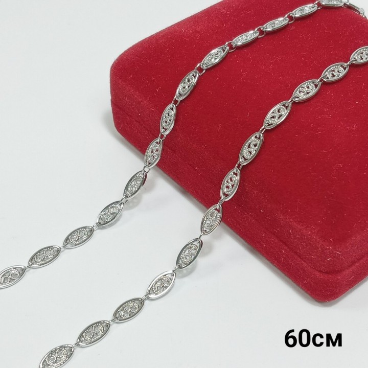 Цепочка с родированным покрытием (длина 60см), арт. 6058