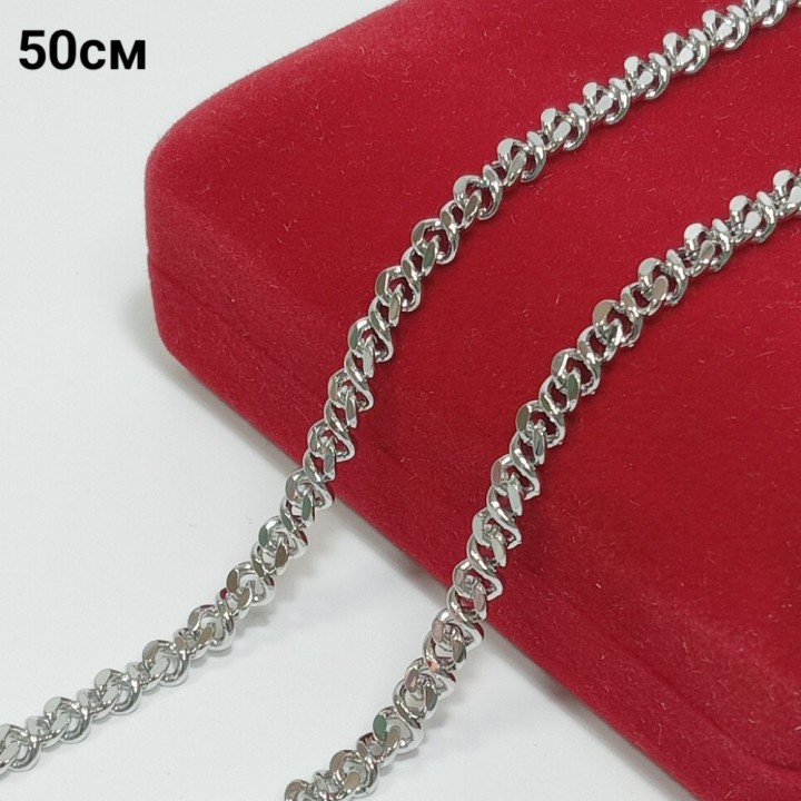 Цепочка с родированным покрытием (длина 50см), арт. 6083
