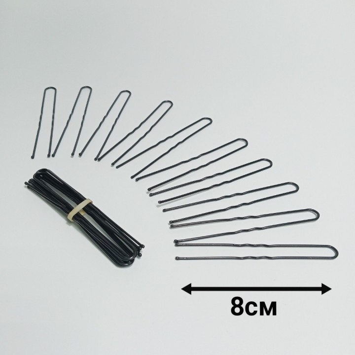 Набор шпилек 10шт, 8см (черные), арт. 2404-1 (Россия)