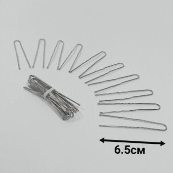 Набор шпилек 10шт, 6,5см (серебристые), арт. 2422 (Россия)