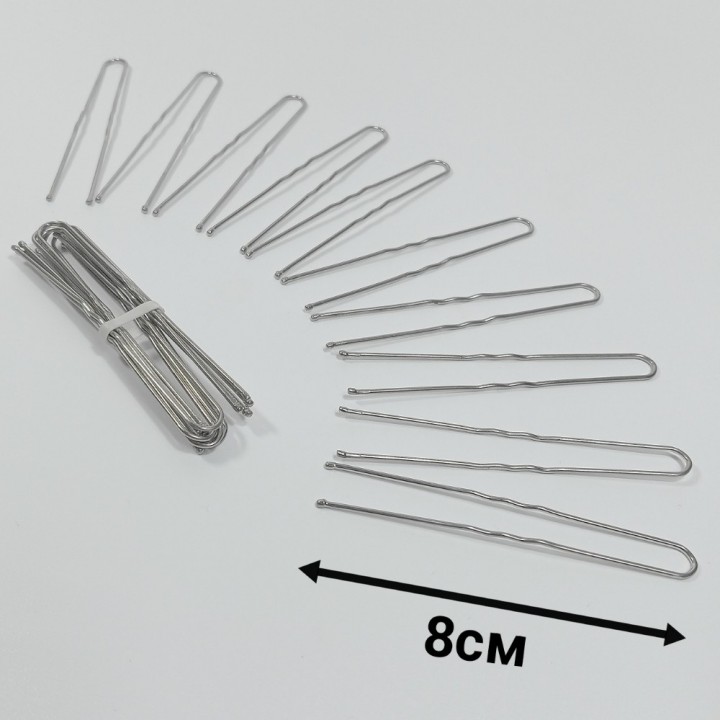 Набор шпилек 10шт, 8см (серебристые), арт. 2404-2 (Россия)