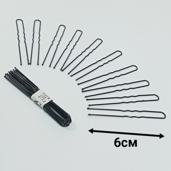 Набор шпилек 10шт, 6см (черные), арт. 2429