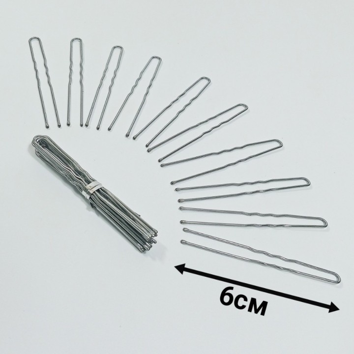 Набор шпилек 10шт (серебристые), 6см, арт. 2447