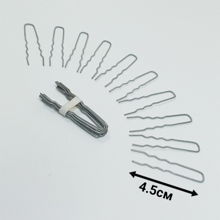 Набор шпилек 10шт, 4,5см (серебристые), арт. 2410-2 (Россия)