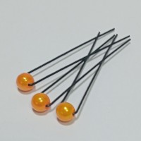   Шпильки с бусиной, цвет - оранжевый (цена за 1шт), арт. 2403-2