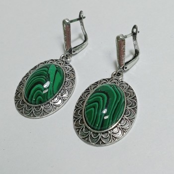  Серьги с имитацией черного агата, арт. 2248-10