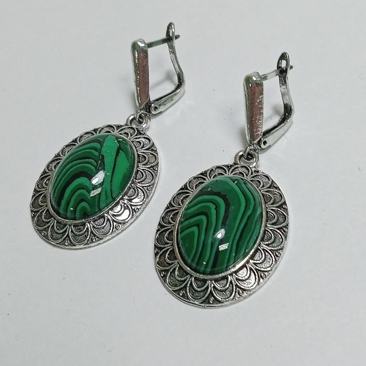  Серьги с имитацией черного агата, арт. 2248-10