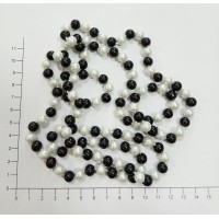Бусы, 120-130см, цвет - черно-белый, арт. 2024-3