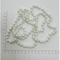 Бусы, 120-130см, цвет - белый, арт. 2024-13