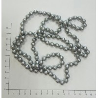Бусы, 120-130см, цвет - светло-серый, арт. 2024-19
